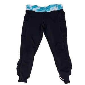 IVIVVA Lululemon Black Quick Trip Crop Pants Leggings size 10